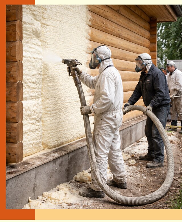 Утепление дома из бруса пенополиуретаном в Уссурийске