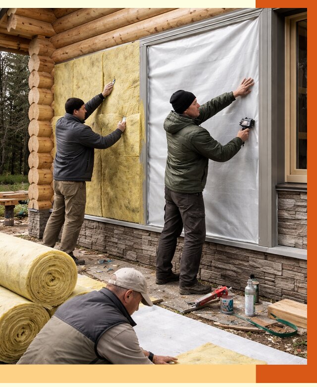 Утепление бревенчатого дома в Уссурийске от 7887 руб/м2 — заказать под ключ | ТепломастерСср