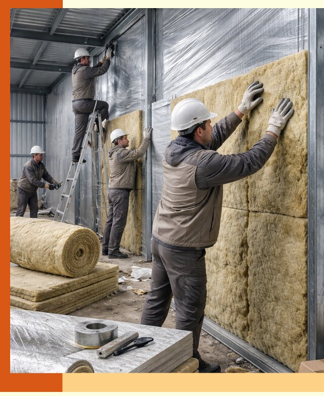 Утепление металлического склада в Уссурийске: теплоизоляция и герметизация