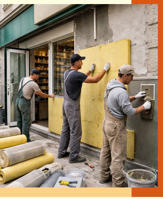 Утепление магазина в Уссурийске от 4640 руб/м2 — цена, стены и снаружи | ТепломастерСср