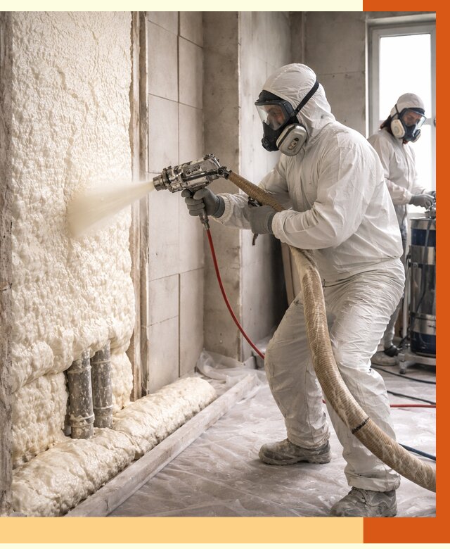 Напыление пенополиуретана в Уссурийске от 7733 руб./м2 — услуги и монтаж ППУ | ТепломастерСср