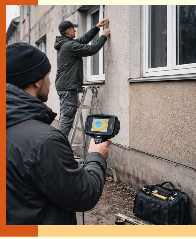Тепловизионное обследование фасада в Уссурийске для выявления дефектов